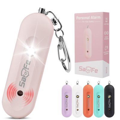 Rechargeable Personal Safety Alarm for Women - 140dB Self-Defense Security Alarm Keychain with Strobe Light, Emergency Security Alert Devices for Women Girls Kids Elderly(Pink)