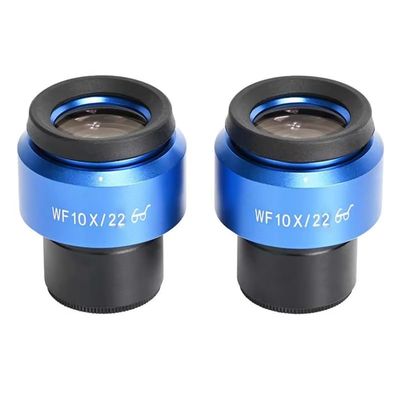 2pcs Adjust WF10X/22 Wide Field Eyepieces Dia 30mm Mount Microscope Accessorie for Binocular Trinocular Stereo Microscope(Orange)