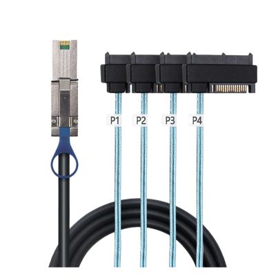0.5M MI NI S*A*S HD SFF-8088 26P Male to 4X S*A*S SFF-8482 with 15P SATA Male 2 in 1 Data Server Cable Adapter