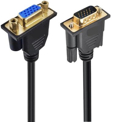 bodateng 90 Degree Angled 3+6 Cable HD 15Pin Male to Male Female Extension Cable for PC TV Computer Projector 50cm1.5m 300cm(0.5m,VGA M-F)