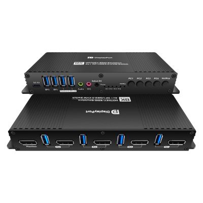 Displayport Kvm Switch EDID 1 Monitors 4 Computers 4K 144Hz Hotkey Switching PC Switch 1 Monitors dp 1.4 1440P 144Hz 165Hz 240hz kvm Switches 1 Laptop 1 Desktop 1 Monitor EDID