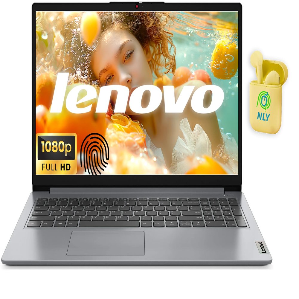 Lenovo Ideapad 15.6 FHD Business Laptop, 24GB RAM 1TB SSD, Intel Hexa Core i3 Processor, Windows 11 Laptop, Fingerprint Reader, NLY Earphones, Cloud Gray