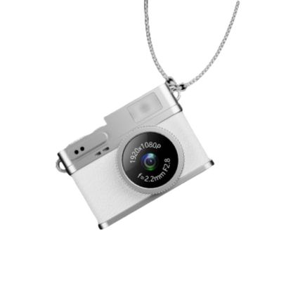 XUMIUZIY Mini Keychain Camera, Tiny Portable Small Vintage Micro Cameras, HD 1080P Pocket Video Recorder, for Travel Study Recording (White)