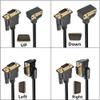 bodateng 90 Degree Angled 3+6 Cable HD 15Pin Male to Male Female Extension Cable for PC TV Computer Projector 50cm1.5m 300cm(3m,VGA M-M Down) view 4
