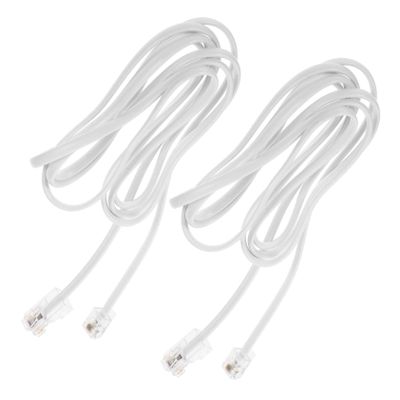 BESPORTBLE 2Pcs Adapter Phone Jack to Ethernet Converter Durable Extension Cord for Home Office Efficient Signal Transmission Simple and Elegant Design