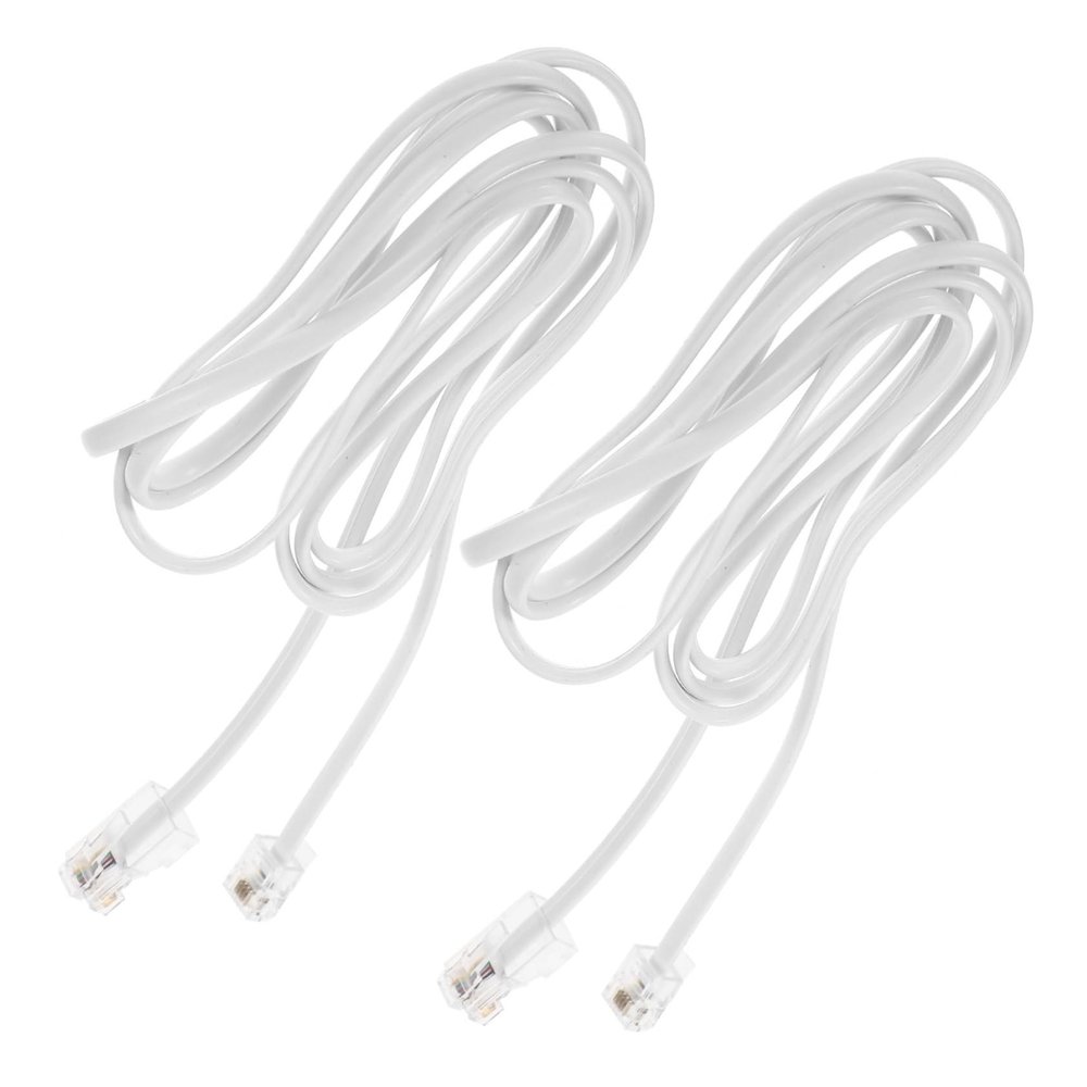 BESPORTBLE 2Pcs Adapter Phone Jack to Ethernet Converter Durable Extension Cord for Home Office Efficient Signal Transmission Simple and Elegant Design