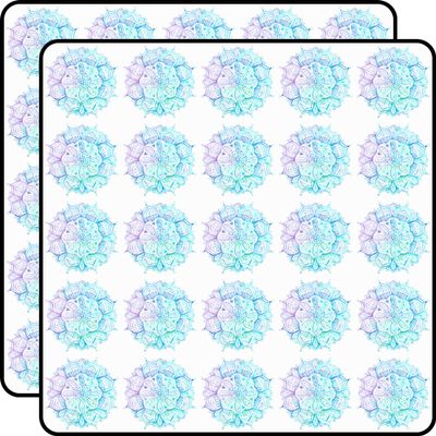 Iridescent Aqua and Purple Watercolor Mandala Scrapbook Stickers Vinyl Decals 1" Size 50-Pack for Journals, Cards, Crafts