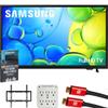 Samsung UN40F6000FFXZA 40 inch 1080P FHD F6000F 4K Smart TV (2025) Bundle with 19-45 Inch TV Wall Mount + 6-Outlet Surge Adapter + HDMI Cable & Deco Gear Complete Home Theater Beginner's Guidebook view 1
