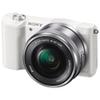 Sony Alpha a5100 Mirrorless Digital Camera with 16-50mm Lens (White) + 64GB Card + Card Reader + Case + Flex Tripod + Hand Strap + Memory Wallet + Cap Keeper + Cleaning Kit view 2