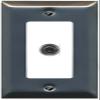 RiteAV 1 Port 3.5mm Audio Jack Wall Plate Connector Faceplate - 1 Gang Decorative [Stainless/White] view 1