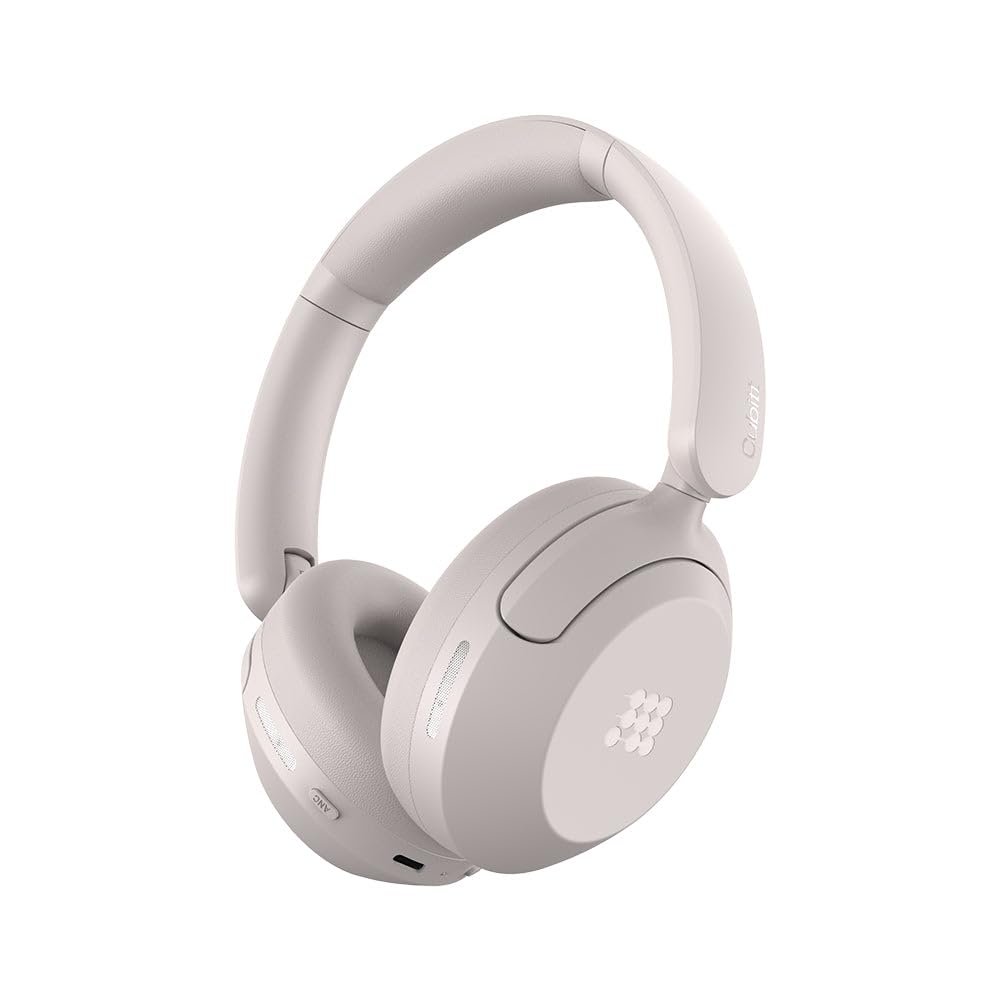 Cubitt Power Headphones with Hybrid ANC | Bluetooth 5.4 Over-Ear Headphones with 60H Playtime, 4 Mics, Auto-Pause, Transparency Mode, Low Latency, Foldable Design, USB-C Fast Charging - Rosewood