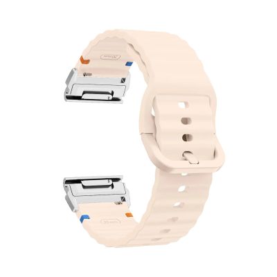 26mm 22mm QuickFit Silicone Strap For Garmin Fenix 8 47mm 51mm E 7 7X 6X Pro 5X Plus Epix Pro Gen 2/Enduro 3 Bracelet(Pink silver,22mm)