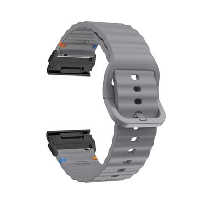 26mm 22mm QuickFit Silicone Strap For Garmin Fenix 8 47mm 51mm E 7 7X 6X Pro 5X Plus Epix Pro Gen 2/Enduro 3 Bracelet(SpaceH black,22mm)