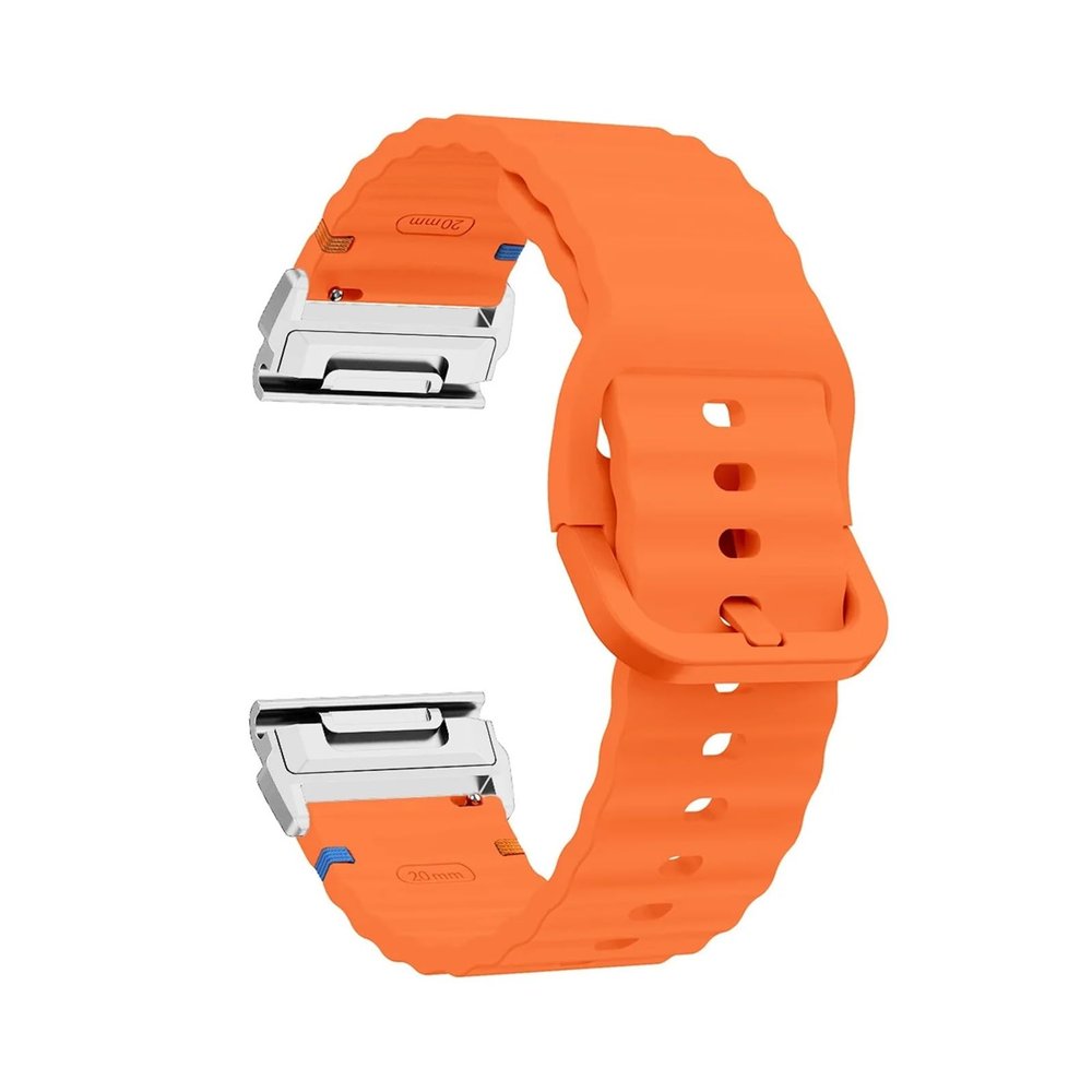 26mm 22mm QuickFit Silicone Strap For Garmin Fenix 8 47mm 51mm E 7 7X 6X Pro 5X Plus Epix Pro Gen 2/Enduro 3 Bracelet(Orange silver,22mm)