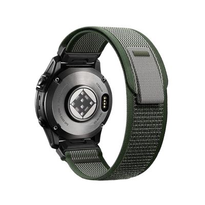 22 26mm QuickFit Nylon woven Band For Garmin Fenix 8 47/51mm 7 7X 6 6X Pro 5X Plus Enduro 3 Breathable sports strap(Army green,22mm(MARQ series))