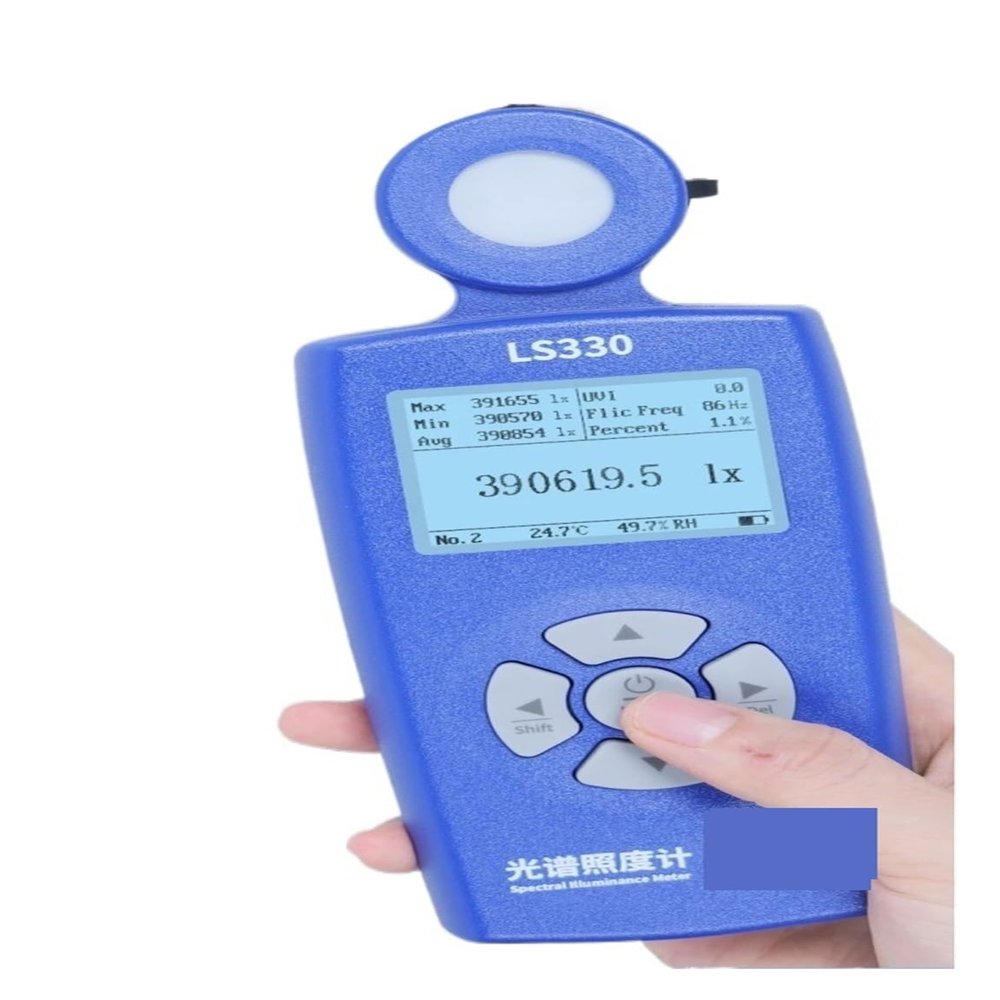 Light Meters, LS330 Light Meter Illuminometer Lux Spectral Illuminance Meter Digital CCT UVI CRI Ra Lx FC Flicker Frequency