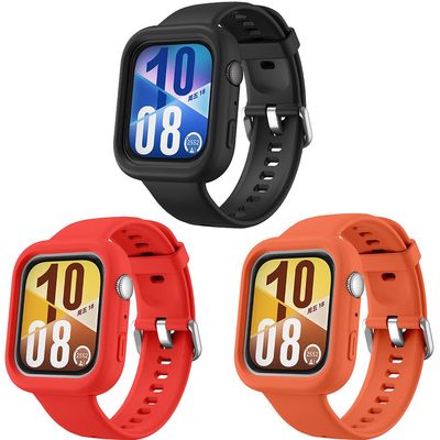 3 Pack Silicone Straps with Case Cover for Huawei Watch Fit 4 Pro Strap, Replacement Wristband Silicone Sport Band for Huawei Watch Fit 4 Pro Smartwatch, One Size, Silicone, Straps for Huawei Watch