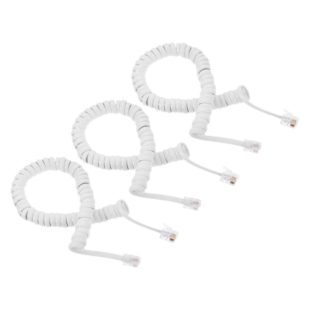 Angoily 3pcs Quality Landline Phone Cord Stretchable Spring Wire Tangle Curly Cord for Telephones Easy Installation