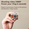 Dpofirs Mini Keychain Camera, 1080p Small Retro Camera for Photo Video Travel Vlog, Built in 4 Filters, 0.96" HD Screen, 128GB Expandable (Brown) view 2