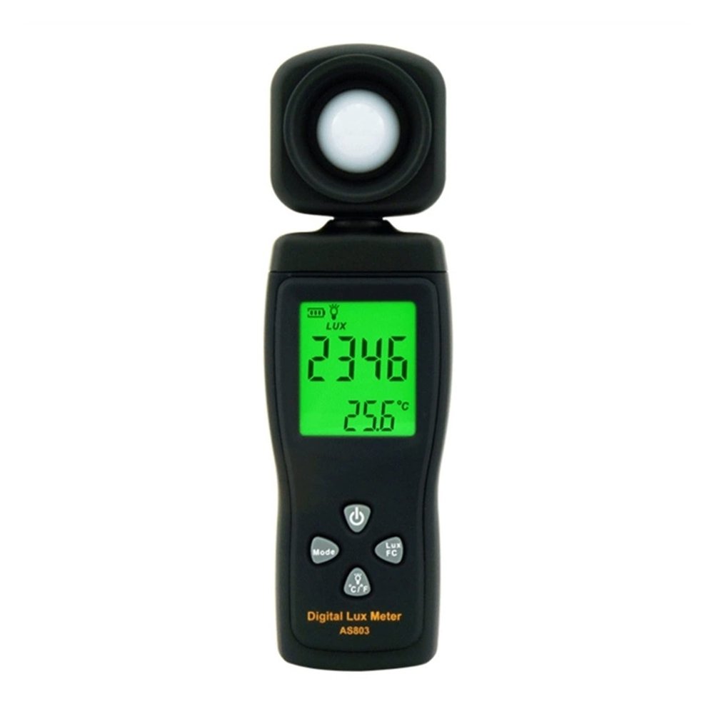 Light Meters, Illuminance Meter, Light Meter, Digital, Handheld Ambient Temperature Measuring Instrument, Ambient Light Sensor, Solar Power Detector,