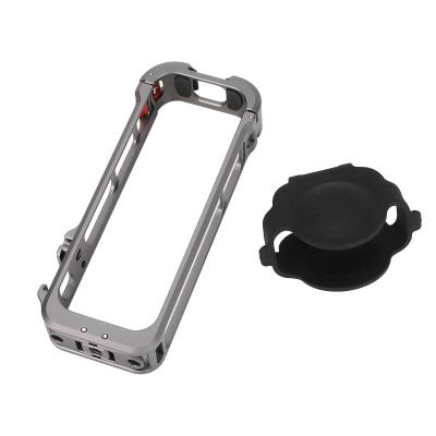 Aluminum Camera Cage for X4 Protective Case with Silicone Lens Cover Rig Housing Frame with 1/4 Screw Port Support Horizontal Durable Lightweight Action Camera Accessories for