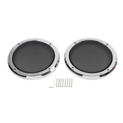 Cnsodo15 2pcs ABS Rear Grill Speaker Mesh Cover Chrome Frame + Black Mesh For FLHTCU/L FLHTCLTC Electra Tri Glide Road Glide Ultra FLHTK/L Motorbike