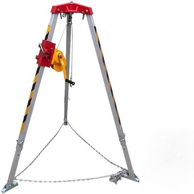 Adjustable Confined Space Rescue Tripod with Self-Locking Device - Commercial Firefighting Equipment, Fall Arrest Kits, Heavy-Duty Lifting Tripod for Safety and Rescue Operations