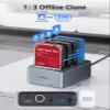 ORICO USB-C Hard Drive Docking Station with Offline Clone 4 Bay Aluminum USB 3.2 Gen 1 for 2.5''/3.5'' SSD HDD Up to 20TB(4*20) -6646C3 view 2