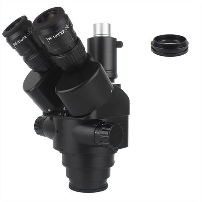 Lab Microscope Accessories 7X-45X 3.5X-90X Simul-Focal Trinocular Microscope Zoom Stereo Microscope Head 0.5x 2.0x Auxiliary Objective Lens C-mount Camera For PCB Soldering Phone Repair PCB inspection