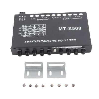 DirectNine Basics Adjustable Car Audio Equalizer with 5 Bands EQ, Precise Tuning, Crossover Amplifier, Ideal for Enhancing Car Stereo System
