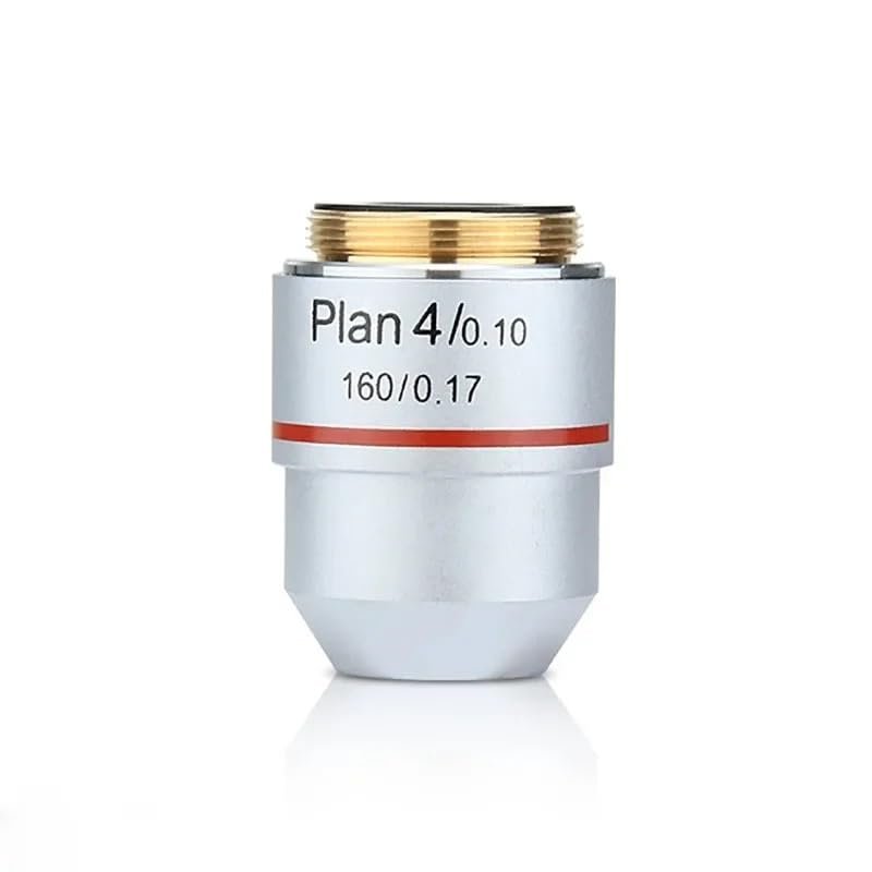 1pc Biological Microscope Objective Lens Plan DIN 4X RMS Thread 160/0.17 195mm