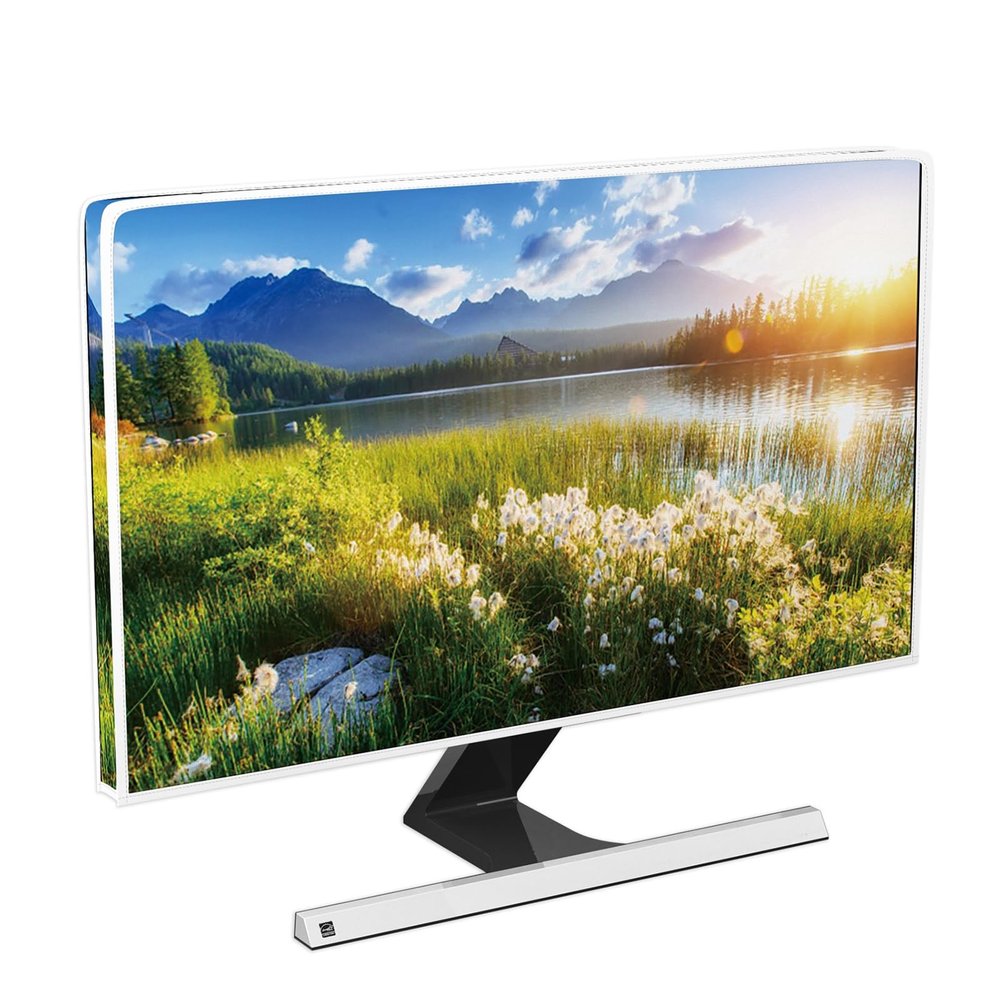 Baocicco Sunlight Scenery Monitor Dust Covers 22,23,24,25Inch Spring Summer Outdoor View Mountains Grassland Lake Nature Landscape Water Proof Computer Covers for Desktop PC Protector for LCD/LED/HD