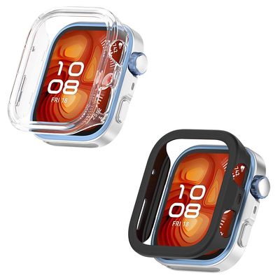 2 Pack Cases Compatible with Huawei Watch Fit 4 Pro, Hard Bumper Case Shockproof Protective Cover for Huawei Watch Fit 4 Pro, without Screen Protector (Clear/Black)