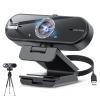 1080p Webcam with Auto Focus, 60fps, Dual Noise-Canceling Mics, Adjustable 110 FOV, 360 Rotation, Privacy Cover, USB Plug & Play, for Meetings/Online Classes/Gaming, Work with PC/Zoom/Teams/YouTube view 1