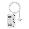 6 USB(2 USB C) Travel Power Strip- Flat Plug Extension Cord 3 Feet with 4.8A 24W USB Charging Station and 4 Outlets, 3 FT Short Extension Cord Portable for Travel Cruise Office College Dorm view 1