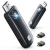 WELUSOPU Wireless HDMI Transmitter and Receiver, HDMI Wireless 4K Decode 1080P Output, 2.4G/5.8G, 328FT/100M, Plug &Play for Laptop Camera TV Box to TV Monitor Projector for Home Church Office - Black view 1