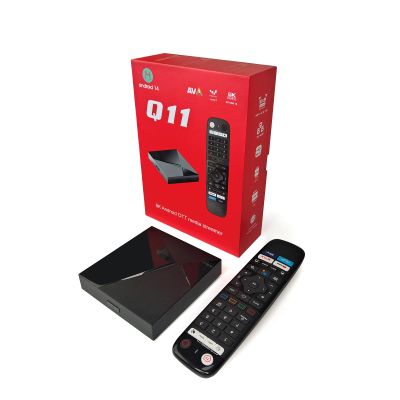 BOXPUT Q11 Android 14 TV Box Amlogic S905X4 64-bit Quad Core 8K Decoding 4K HDR 2.4/5Ghz Dual WiFi 8822CS + 1000M Ethernet TV Box 4GB + 32GB with IRI Voice Remote