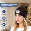 Bluetooth Beanie with a Light,Bluetooth 5.2 HD Stereo,14 Hours Play Time,Built-in Microphone, USB Rechargeable 4 LED Fashlight Hat with Men's/Women's Christmas Electronic Gift (Black) view 2