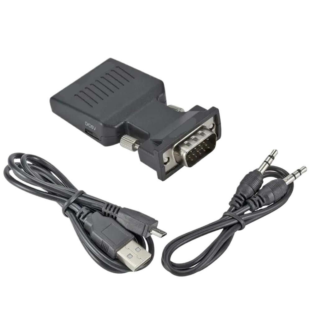 LccKaa VGA To HDMI Adapter Converter 1080P HDMI To VGA Adapter For PC Laptop Compatible With HDTV Projector Video Audio Converter(VGA TO HDMI)
