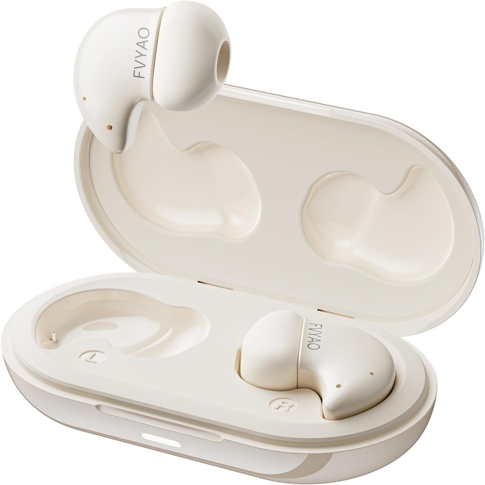 FVYAO Sleep Earbuds for Side Sleepers, Ear Buds Sleeping, Sleep Bluetooth Headphones, Mini Invisible Buds Comfort Fit for Sleeping, Wireless Bluetooth 5.4, 42H Playtime, Hidden Earbuds for Small Ears