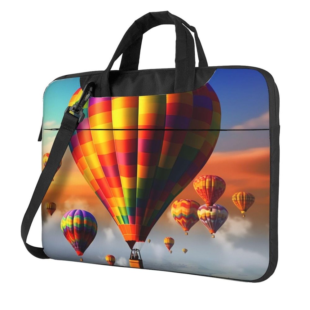 15.6 Inch Laptop Shoulder Bag For Men Women,Waterproof Briefcase Messenger Bag Hot Air Balloons Laptop Sleeve Bag W/Strap Handle