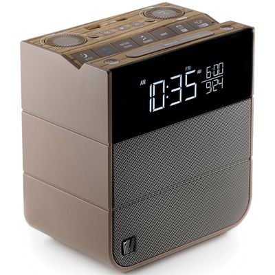 Soundfreaq Sound Rise II, SFQ-16 (Hotel Edition): Bedside Alarm Clock Radio & Bluetooth Speaker, with Large Display Screen, FM Radio, Fast USB Charging, and Nature Sound