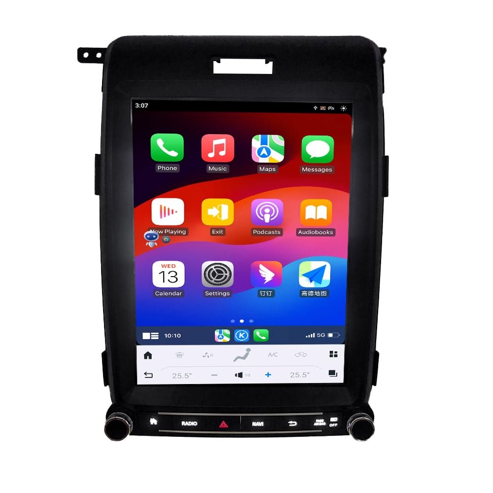 Android 13 Car Radio 4+64GB for Ford F150 2013 2014,12.1 Inch Vertical Screen with Wireless CarPlay Android Auto GPS DSP WiFi Bluetooth SWC HDMI Output