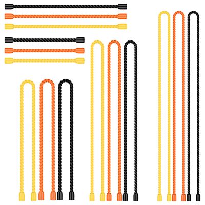 15 Pack 4-Inch, 6-Inch, 12-Inch, 18-Inch, 24-Inch Silicone Cable Ties - Reusable, Bendable Rubber Twist Ties to Organize & Bundle Cords, Wires (3 Colors)