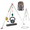 Confined Space Rescue Tripod Kit - 2200 LBS Capacity Winch with 98.43 Ft Cable, Adjustable Legs, Self-Locking, 8 Ft Chain, Harness & Fall Arrester - Durable Aluminum Alloy view 1