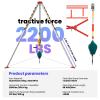 Confined Space Rescue Tripod Kit - 2200 LBS Capacity Winch with 98.43 Ft Cable, Adjustable Legs, Self-Locking, 8 Ft Chain, Harness & Fall Arrester - Durable Aluminum Alloy view 2
