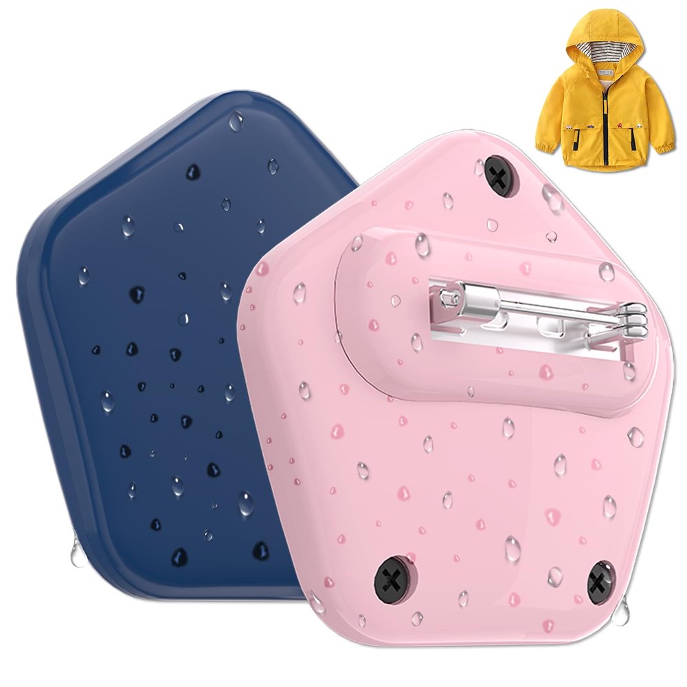 (2 Pack) Air Tag Holder for Kids, IPX8 Waterproof,Durable PC Pentagram with Pin Clip,Air Tag Kids Holder Hidden for Apple Air Tag Tracker,SuitableClothes, Shoe,Schoolbag,Luggage (Blue & Pink)