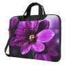 14 Inch Laptop Shoulder Bag For Men Women,Waterproof Briefcase Messenger Bag Purple Flower Laptop Sleeve Bag W/Strap Handle view 1