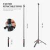 NEEWER Phone Tripod for Camera with Cell Phone Holder & Remote, 62.9" All Metal Selfie Stick Travel Vlog Video Recording Portable Stand Compatible with iPhone Canon Sony Nikon, Cleaning Cloth, TS05 view 2