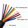 100 Meter 15 13 17 18 AWG Power Cord 2 3 4 5 6 7 8 10 12 core PVC sheathed Pure Copper core Control Wire(7 cores,17 AWG 1..0mm2) view 3